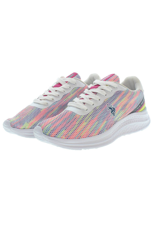 White Polyester Women Sneaker