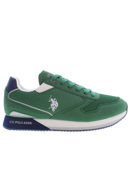 Green Polyester Men Sneaker