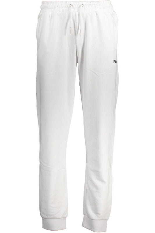 White Cotton Men Sports Pants