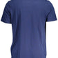 Blue Cotton Men Polo