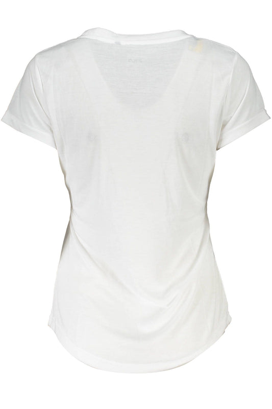 "White Polyester Women T-Shirt"