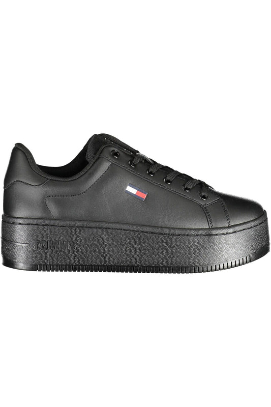 Black Polyester Women Sneaker