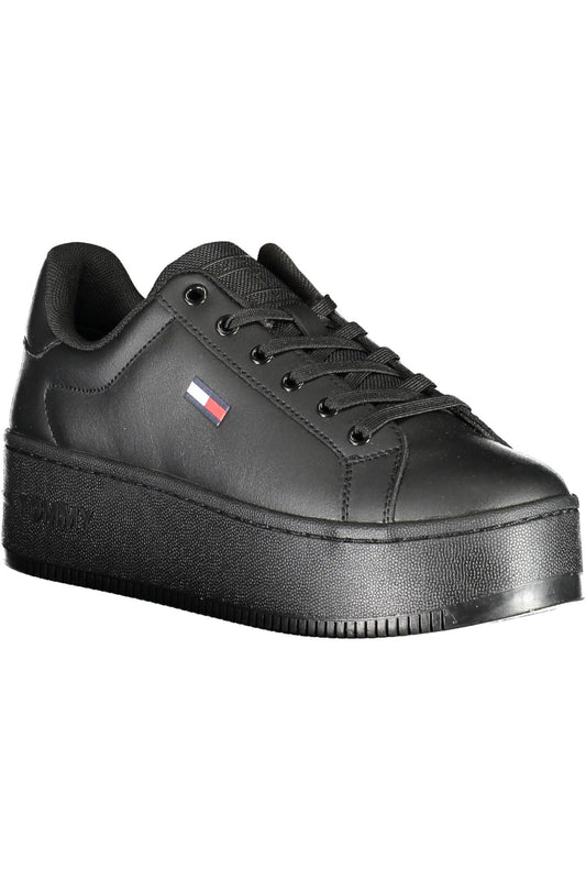 Black Polyester Women Sneaker