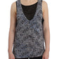 Elegant Sleeveless Top in Black and Blue