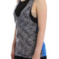 Elegant Sleeveless Top in Black and Blue