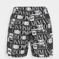 Black Polyester Men's Swimwear