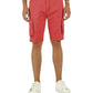 Chic Red Cotton Bermuda Shorts with Cargo Pockets