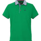 Elegant Green Cotton Polo with Contrast Collar