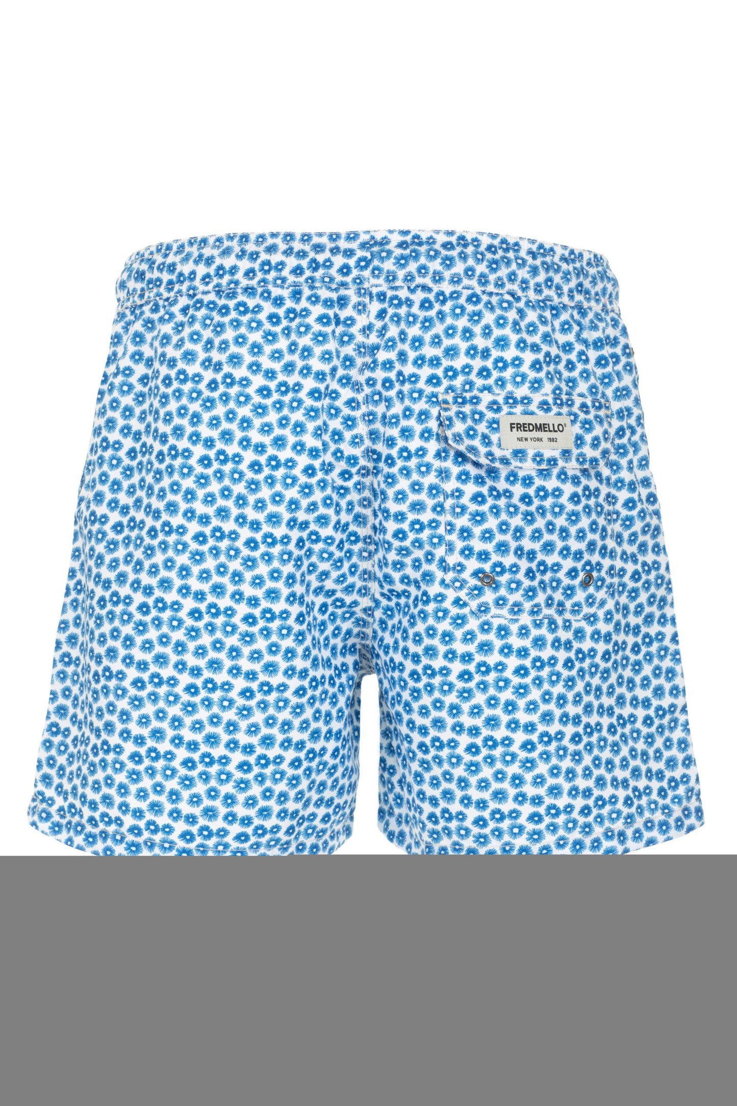 Light Blue Polyester Men Swim Short