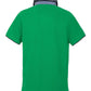 Elegant Green Cotton Polo with Contrast Collar
