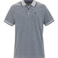 Blue Cotton Men Polo Shirt