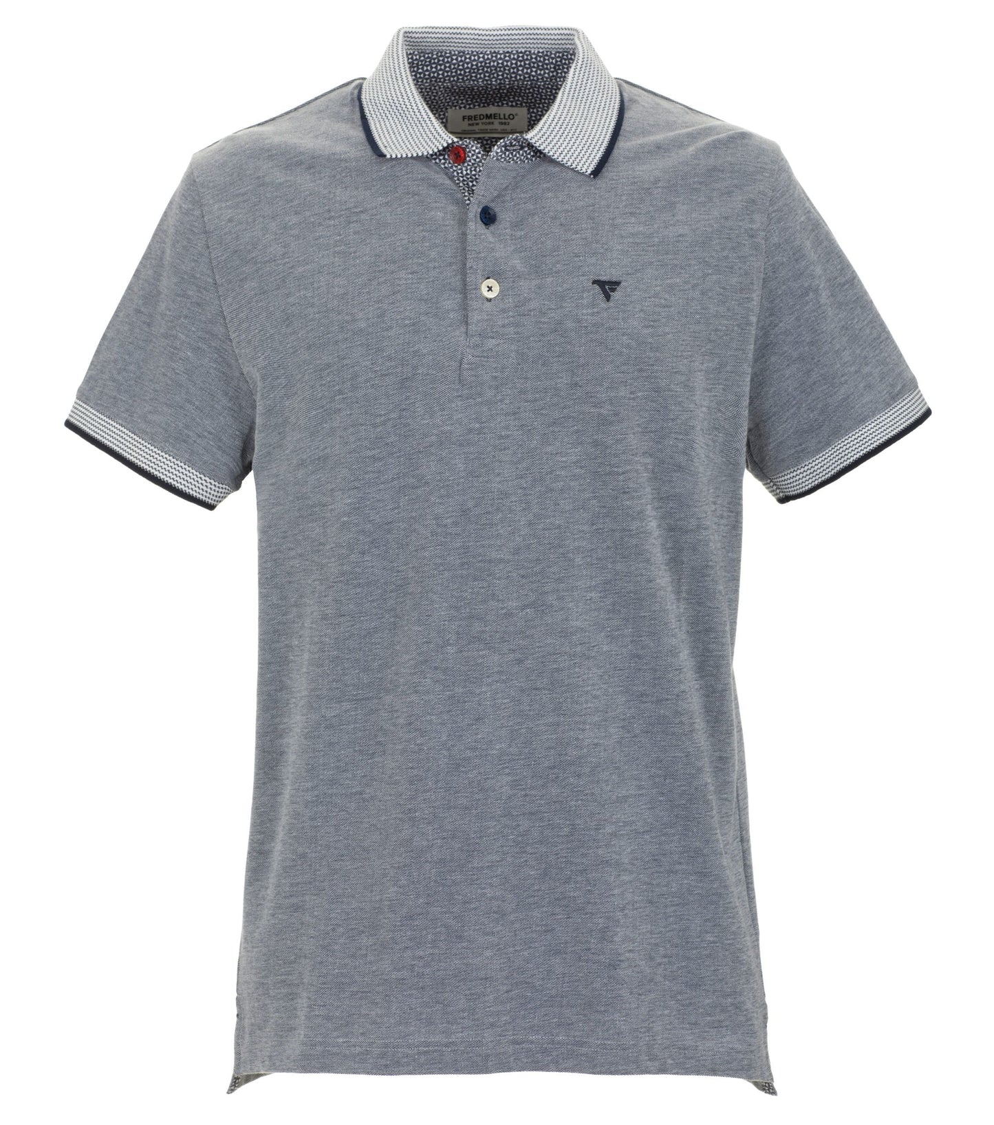 Blue Cotton Men Polo Shirt