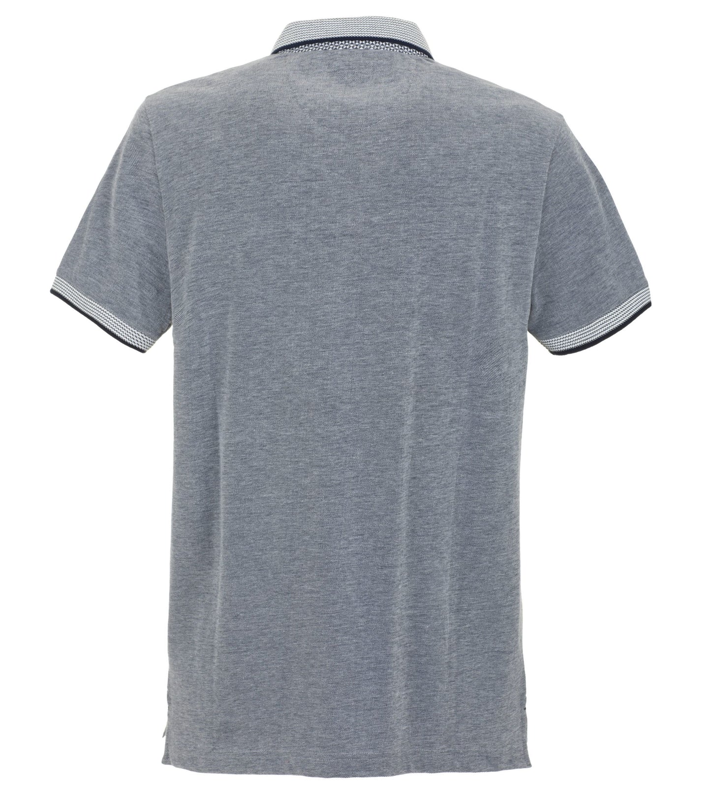 Blue Cotton Men Polo Shirt