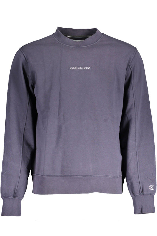 Blue Cotton Men Sweater