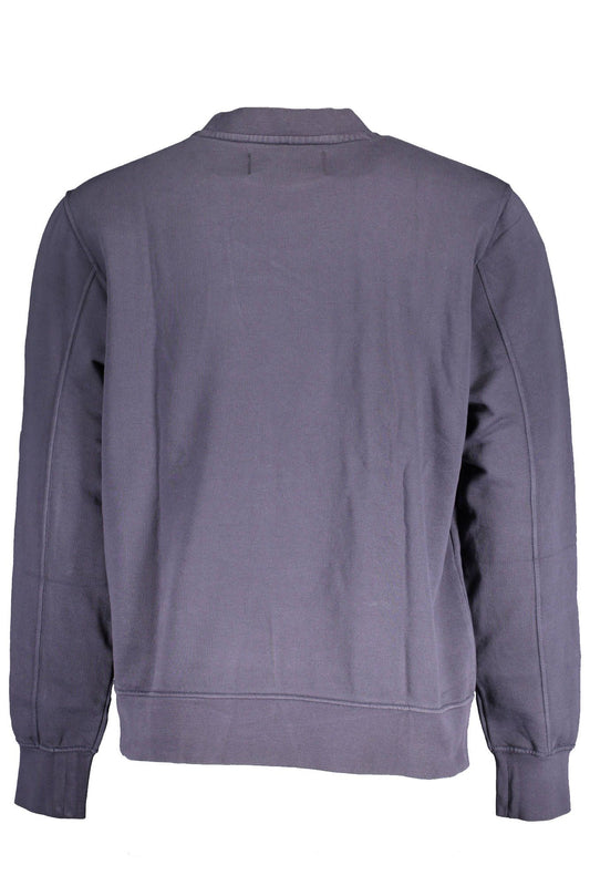 Blue Cotton Men Sweater