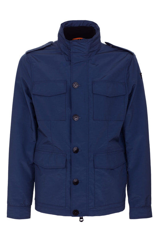 Blue Nylon Men Jacket