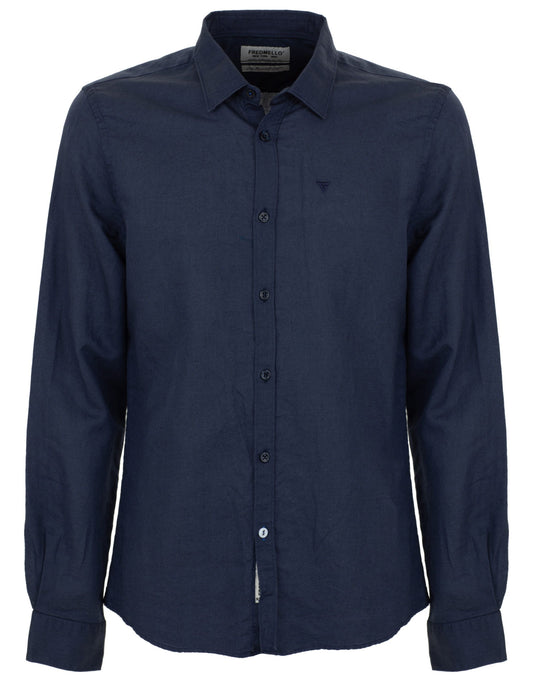 Blue Linen Men Shirt