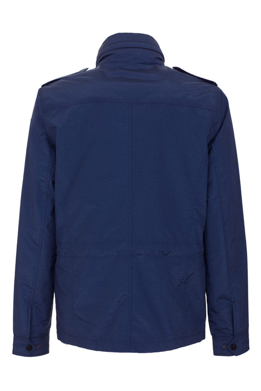 Blue Nylon Men Jacket