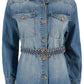 Blue Cotton Women Jacket