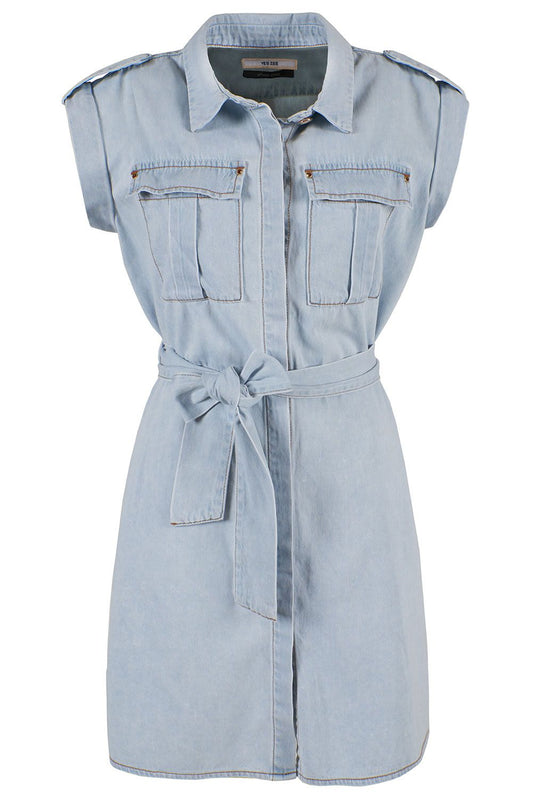 Light Blue Cotton Women Dress