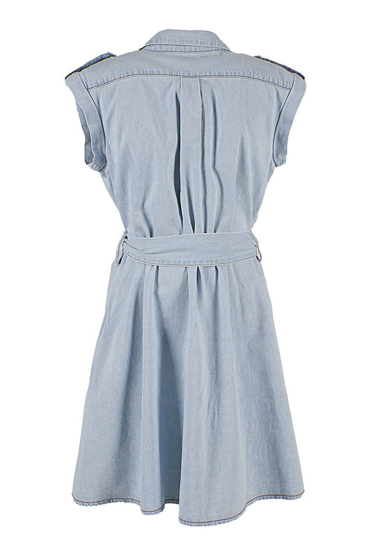 Light Blue Cotton Women Dress