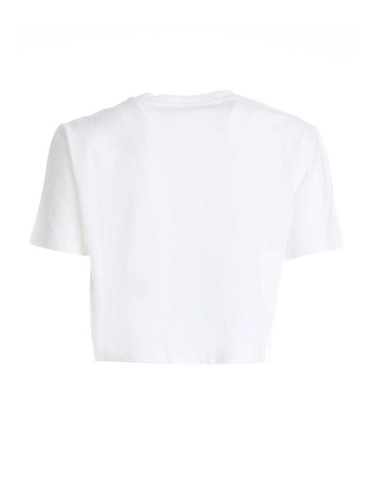White Cotton Women T-Shirt