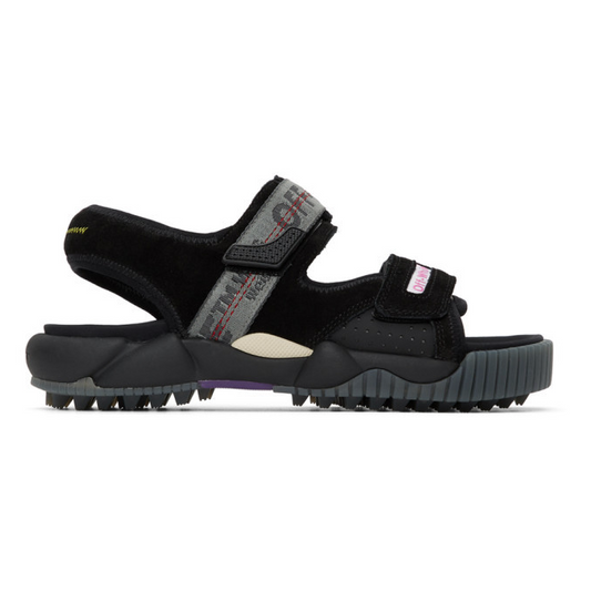 Black Polyester Men Sandal