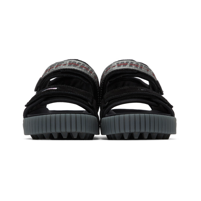 Black Polyester Men Sandal