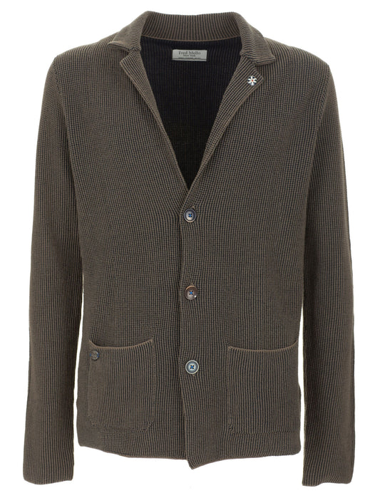Brown Cotton Men's Blazer