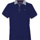 Blue Cotton Men Polo Shirt