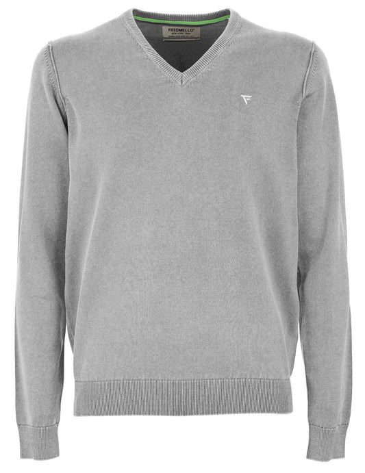 Gray Cotton Men Sweater