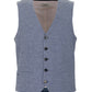 Abstract Motif Cotton Vest in Blue