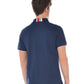 Blue Cotton Men Polo Shirt