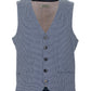 Blue Cotton Men Vest