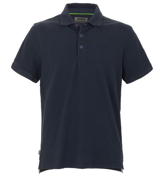 Blue Cotton Men Polo
