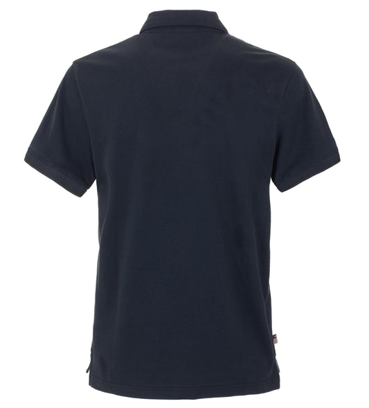 Blue Cotton Men Polo