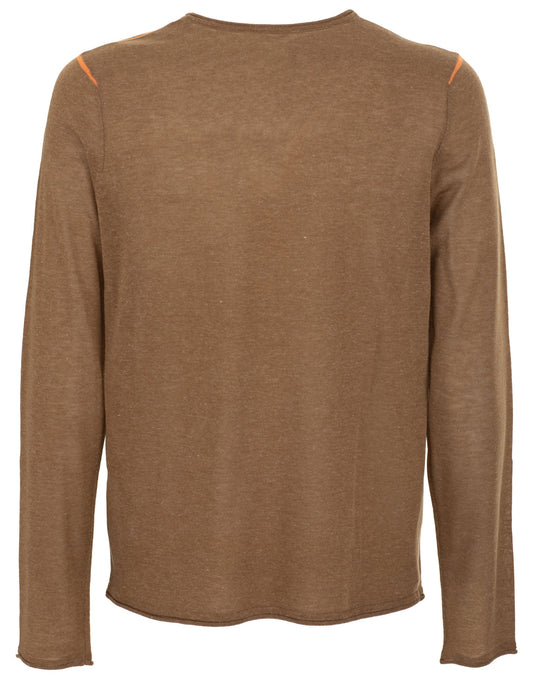Brown Acrylic Men Sweater