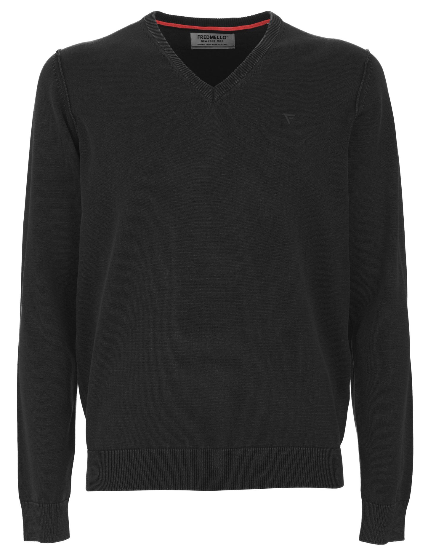 Black Cotton Men Sweater