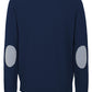 Cotton Blend Crew Neck Sweater with Elbow Patches