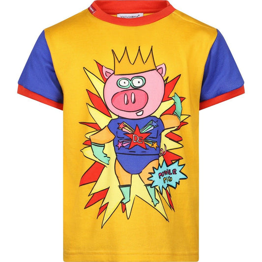 Yellow Cotton Men T-Shirt