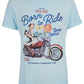 Light Blue Cotton Men T-Shirt