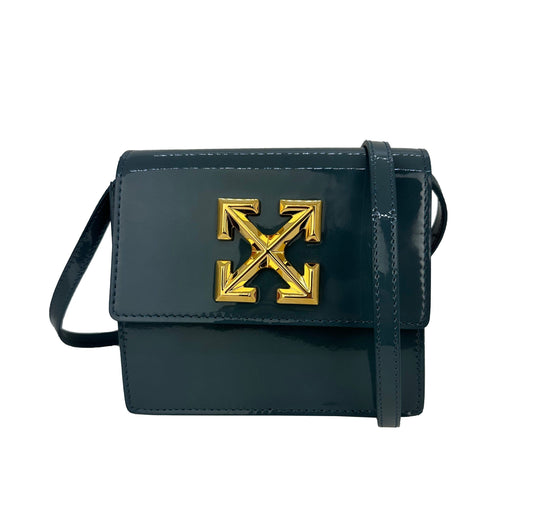 Blue Patent Leather Women Crossbody Bag