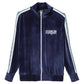 Chic Velour Track Jacket with Embroidered Logo