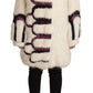 Elegant White Fur Overcoat Jacket