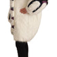 Elegant White Fur Overcoat Jacket