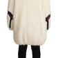 Elegant White Fur Overcoat Jacket