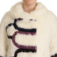 Elegant White Fur Overcoat Jacket