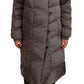 Elegant Gray Quilted Long Jacket