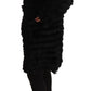 Elegant Tasseled V-Neck Black Cardigan