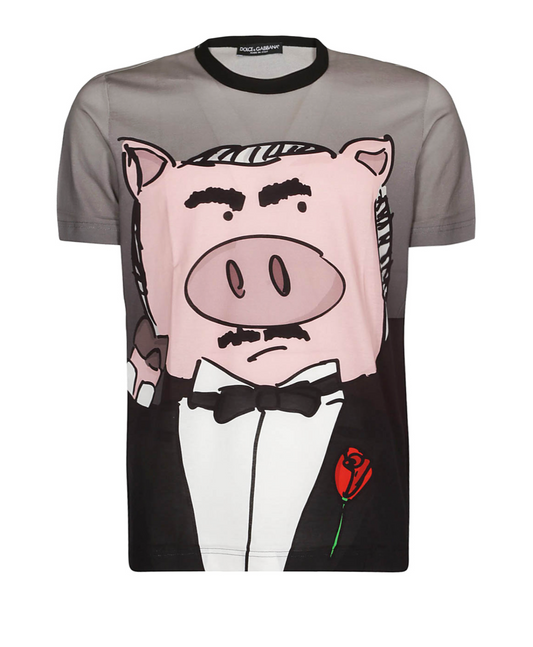 Gray Cotton Men T-Shirt